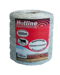 Supercharge 6-Strand Polywire 250m (white with red tracer line)