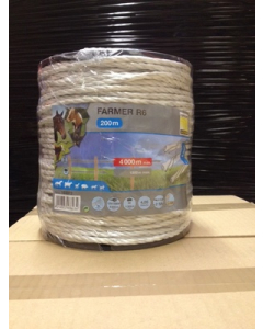 FARMER R6, Electric Fence Rope 6mm by 200m - White