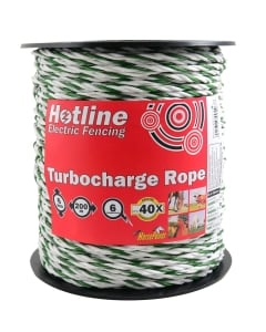 Value Plus Paddock Rope - Green & White - 200m x 6mm
