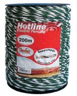 Value Plus Paddock Rope - Green & White - 200m x 6mm